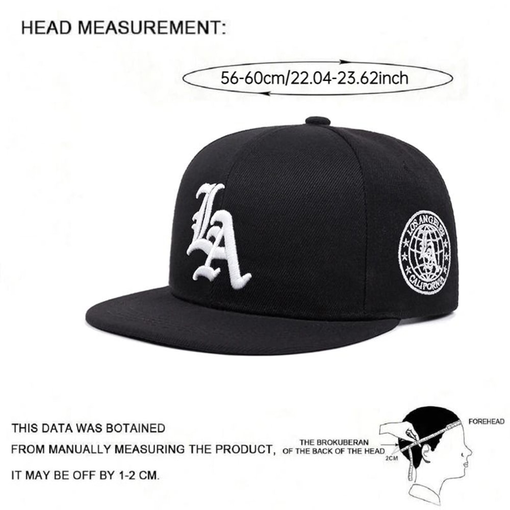 Los Angeles Earth Letter Embroidered Flat Edge Hat 1