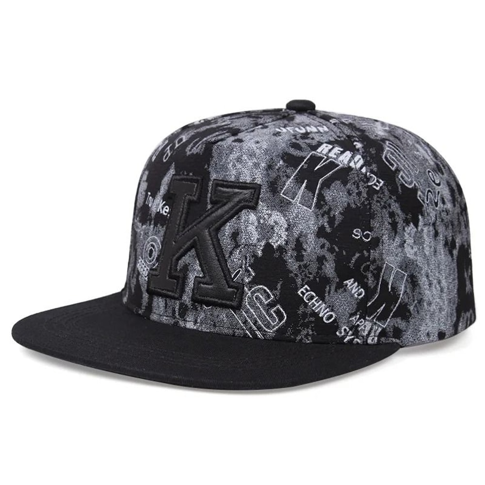 New Printed K Letter FlatBrimmed HipHop Hat 5