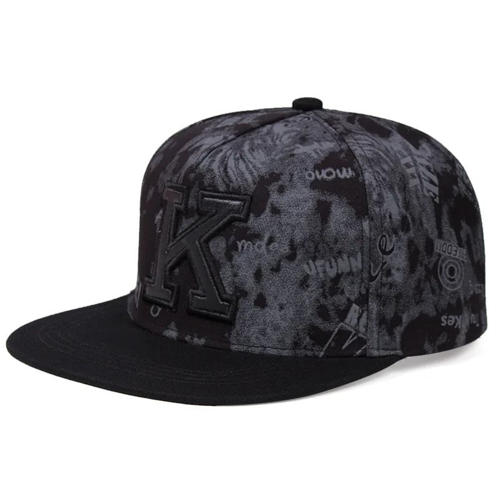 New Printed K Letter FlatBrimmed HipHop Hat 6