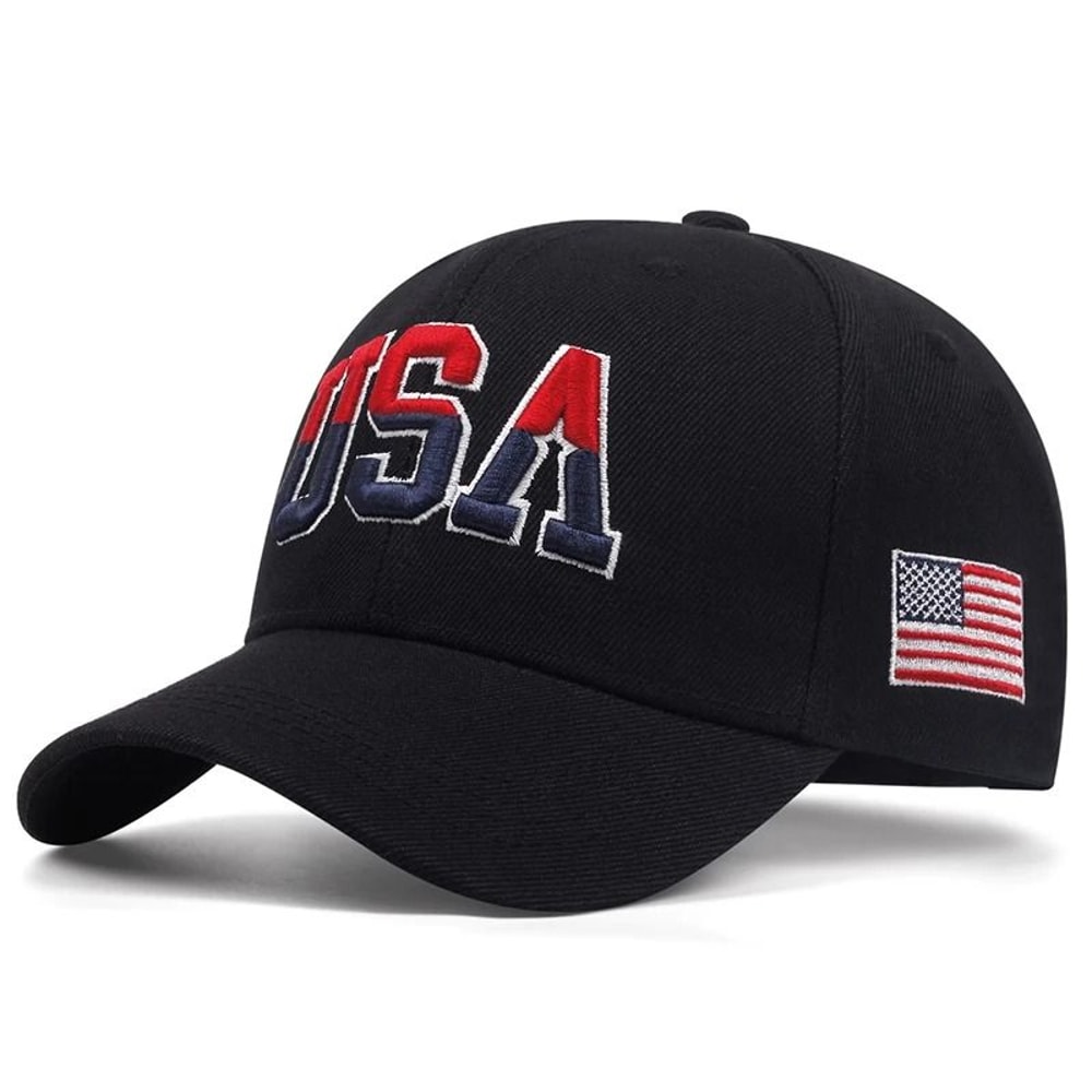 USA Side American Flag Flat Edge Hat 4