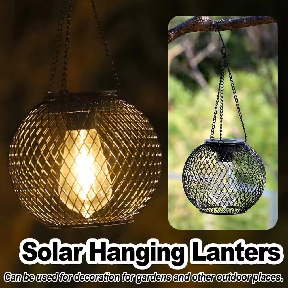 Metal Hollow Solar Lantern Garden Lamp 0