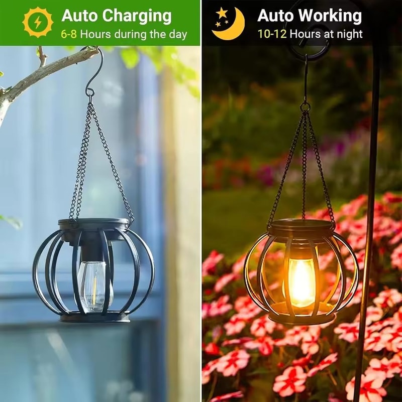 Metal Hollow Solar Lantern Garden Lamp 2