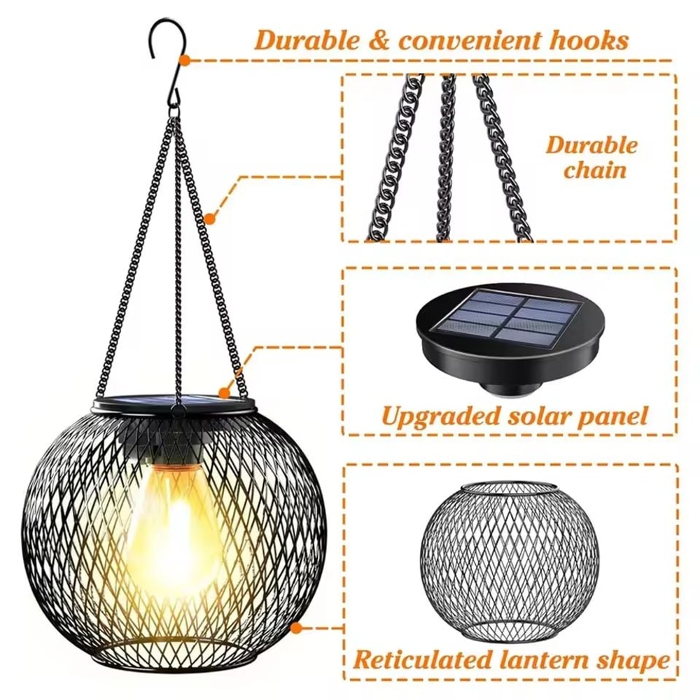 Metal Hollow Solar Lantern Garden Lamp 5