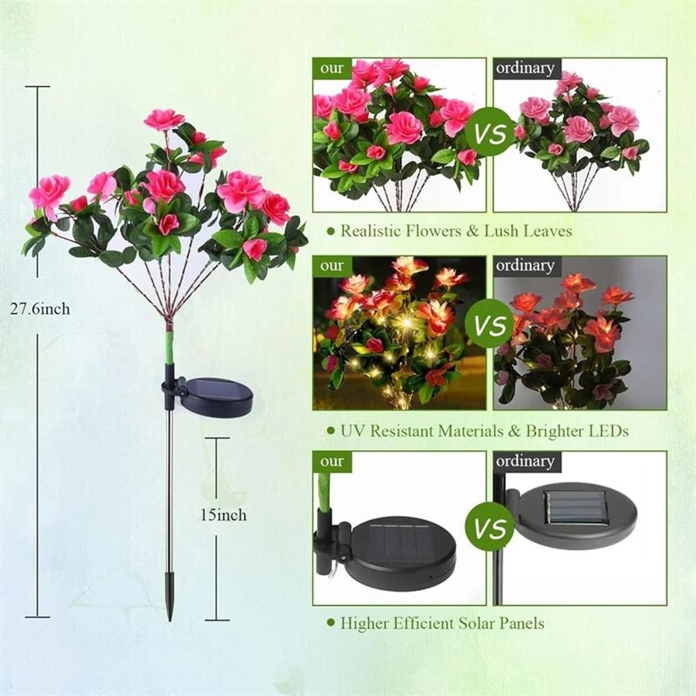 Waterproof Solar Azalea Flower Landscape Light 2