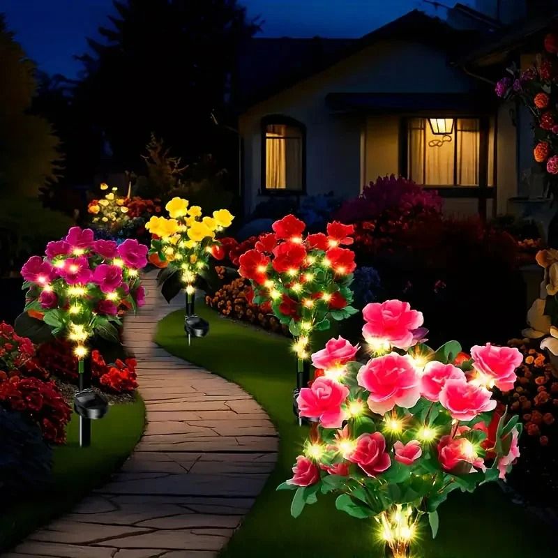 Waterproof Solar Azalea Flower Landscape Light 5