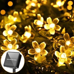 solar cherry blossom waterproof string lights