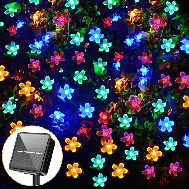 Solar Cherry Blossom Waterproof String Lights 7