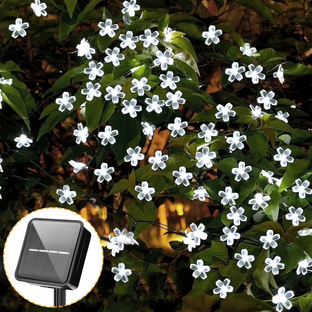 Solar Cherry Blossom Waterproof String Lights 8