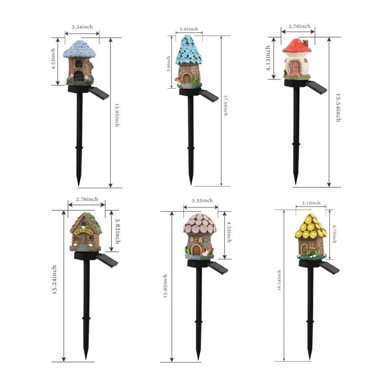 Cartoon Anime Resin Mushroom House Solar Landscape Light 4