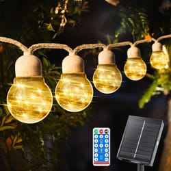 rope hemp solar patio string lights