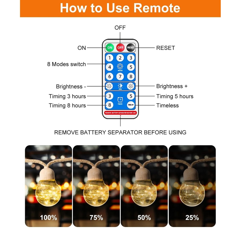 Rope Hemp Solar Patio String Lights 3