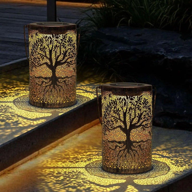 Hollow Iron Solar Garden Lantern 2