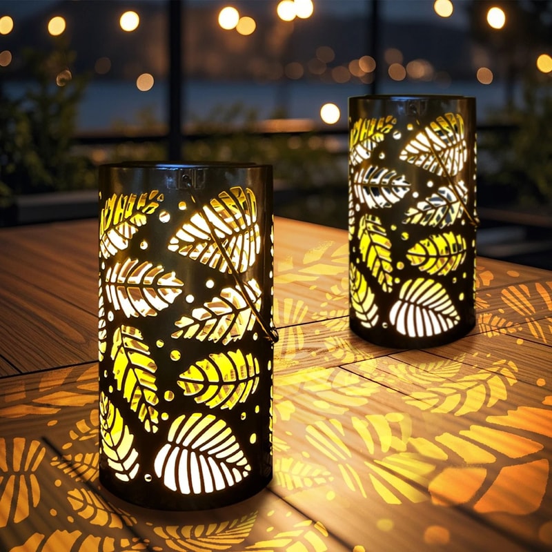 Hollow Iron Solar Garden Lantern 3