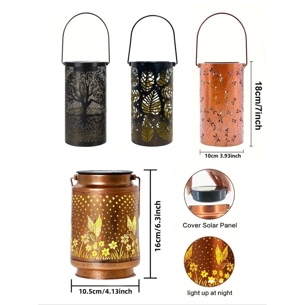 Hollow Iron Solar Garden Lantern 6