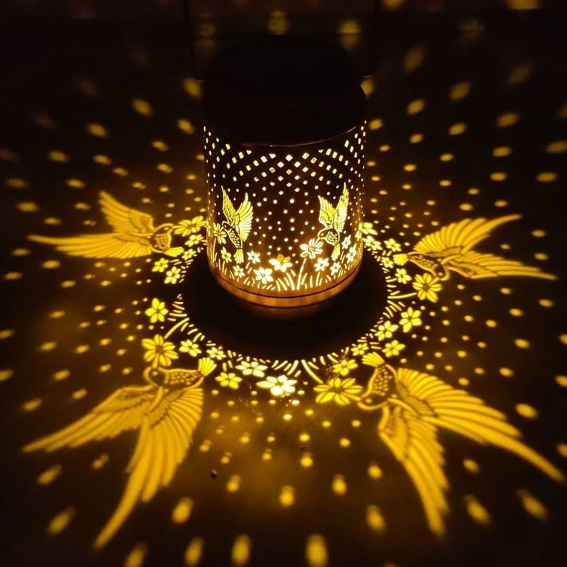 Hollow Iron Solar Garden Lantern 11