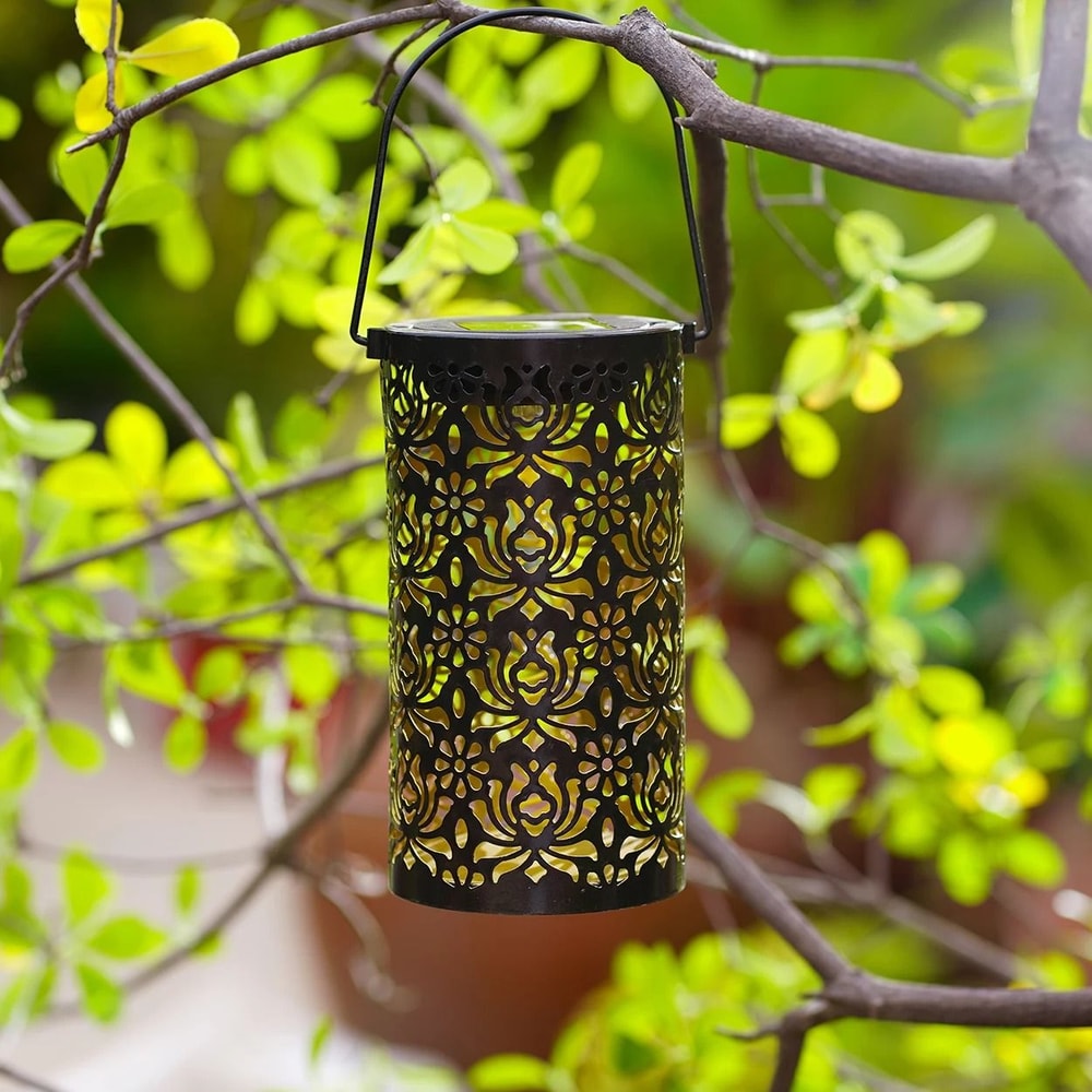 Hollow Iron Solar Garden Lantern 12