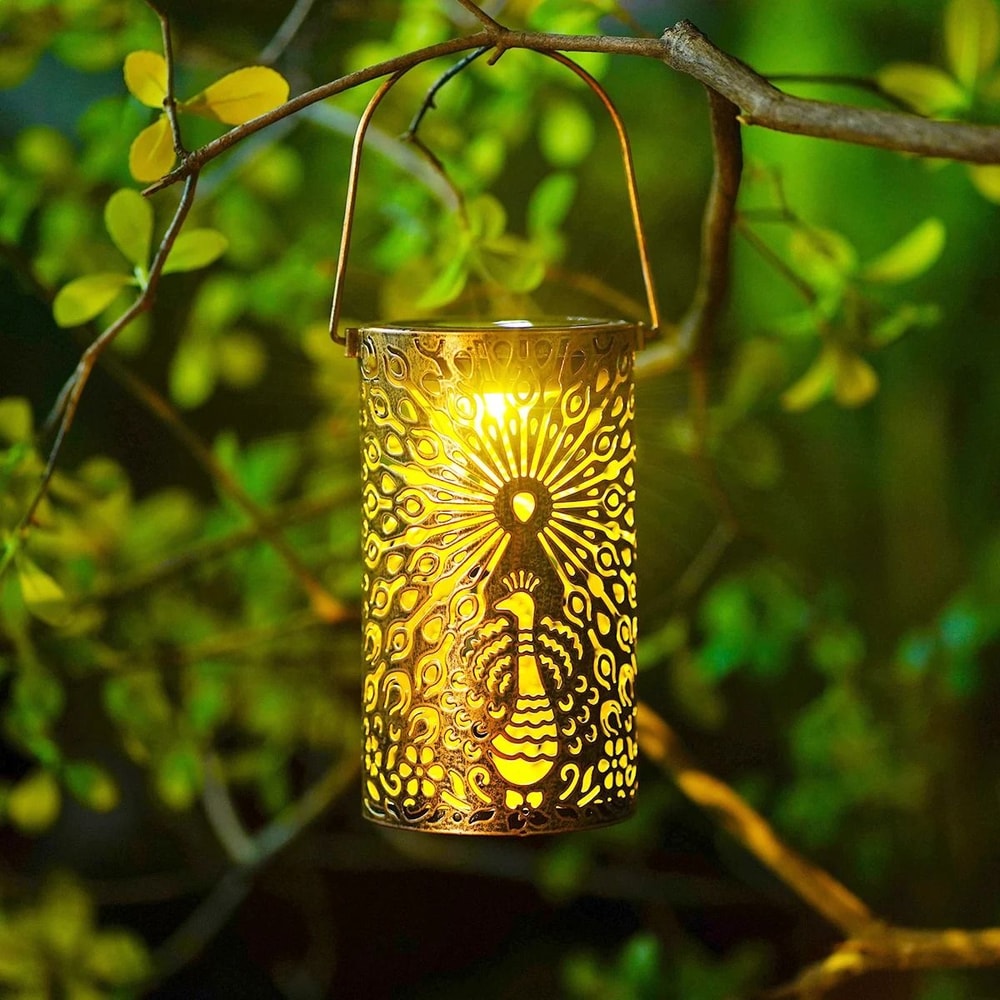 Hollow Iron Solar Garden Lantern 7