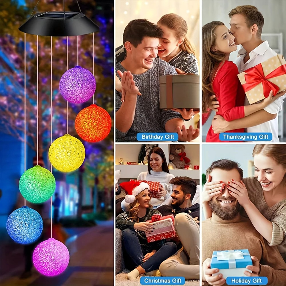 Colorful Solar Particle Ball Wind Chime Light 1