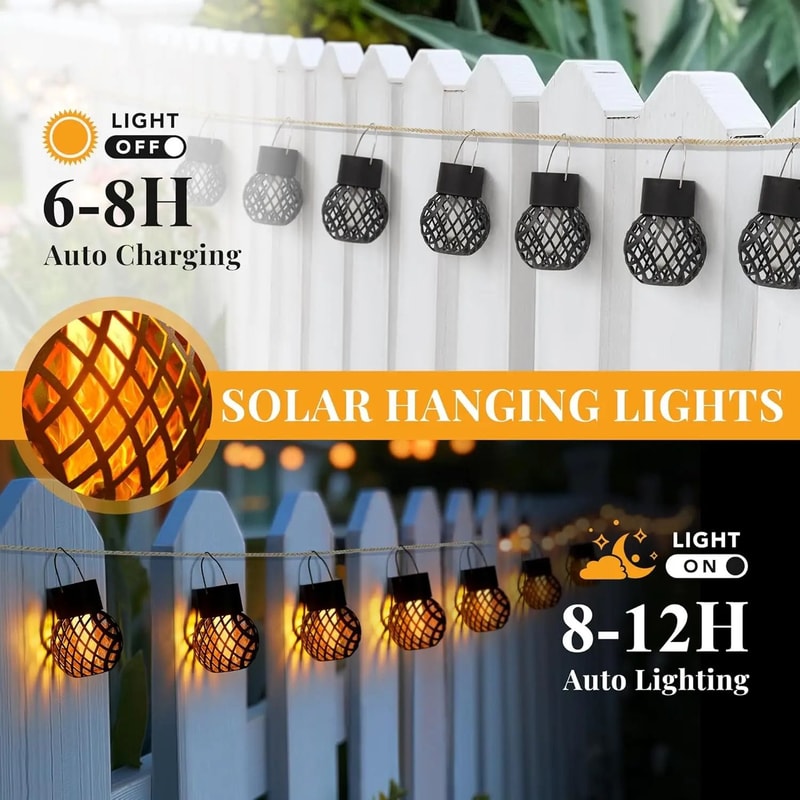 Solar Hanging Flame Effect Lantern 3