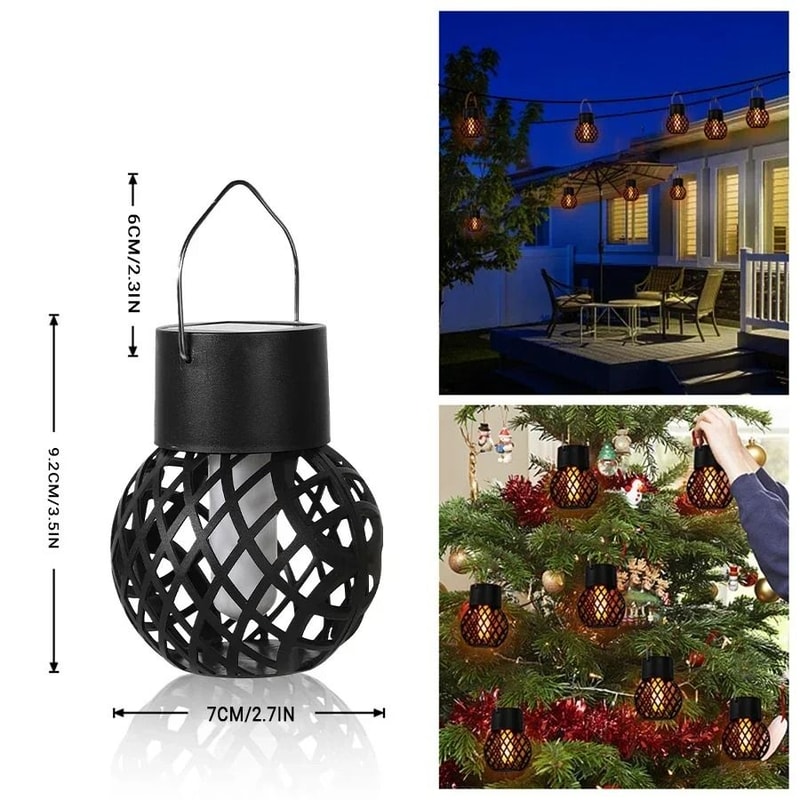 Solar Hanging Flame Effect Lantern 7