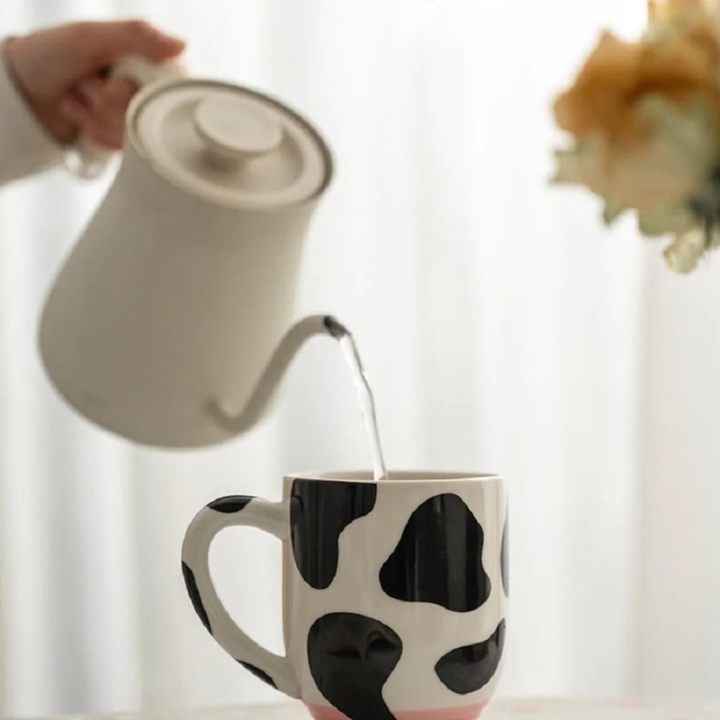 Handcrafted Cartoon Cow Ceramic Mug 4