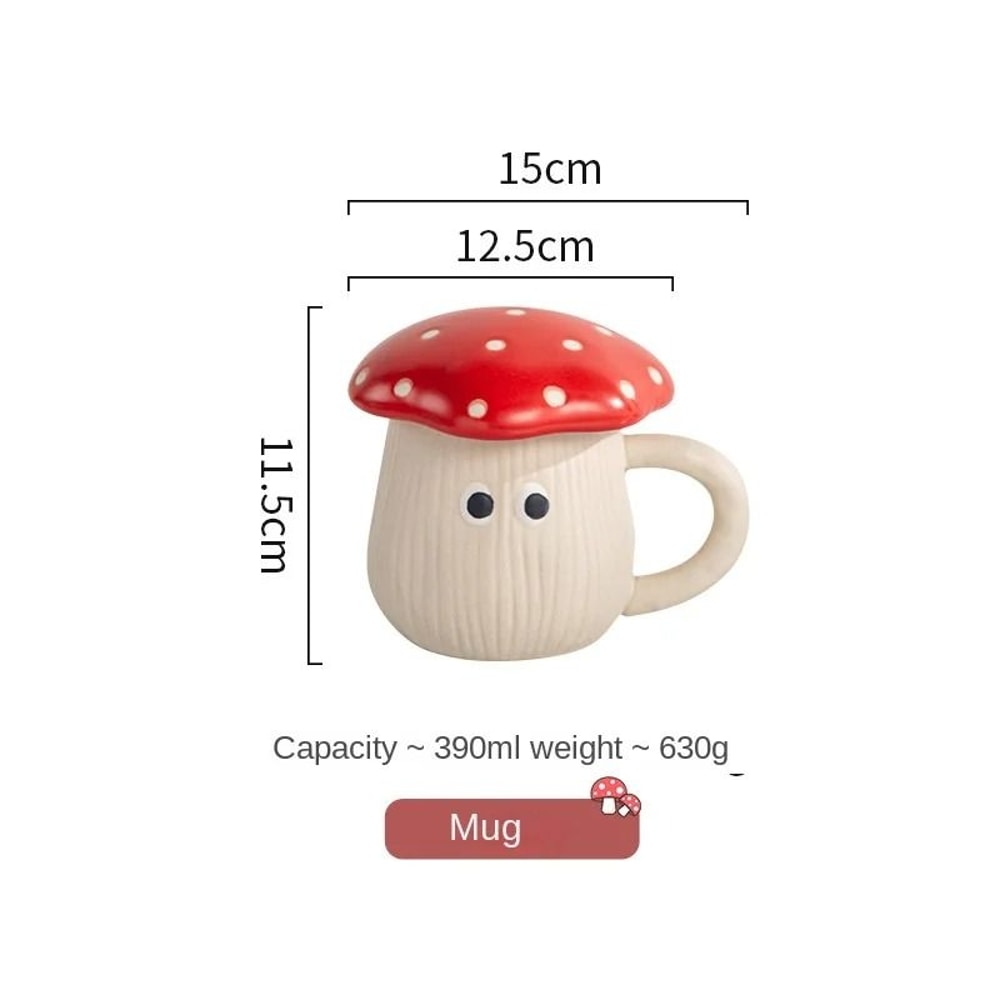 Creative Red Mushroom Ceramic Coffee Cup 5