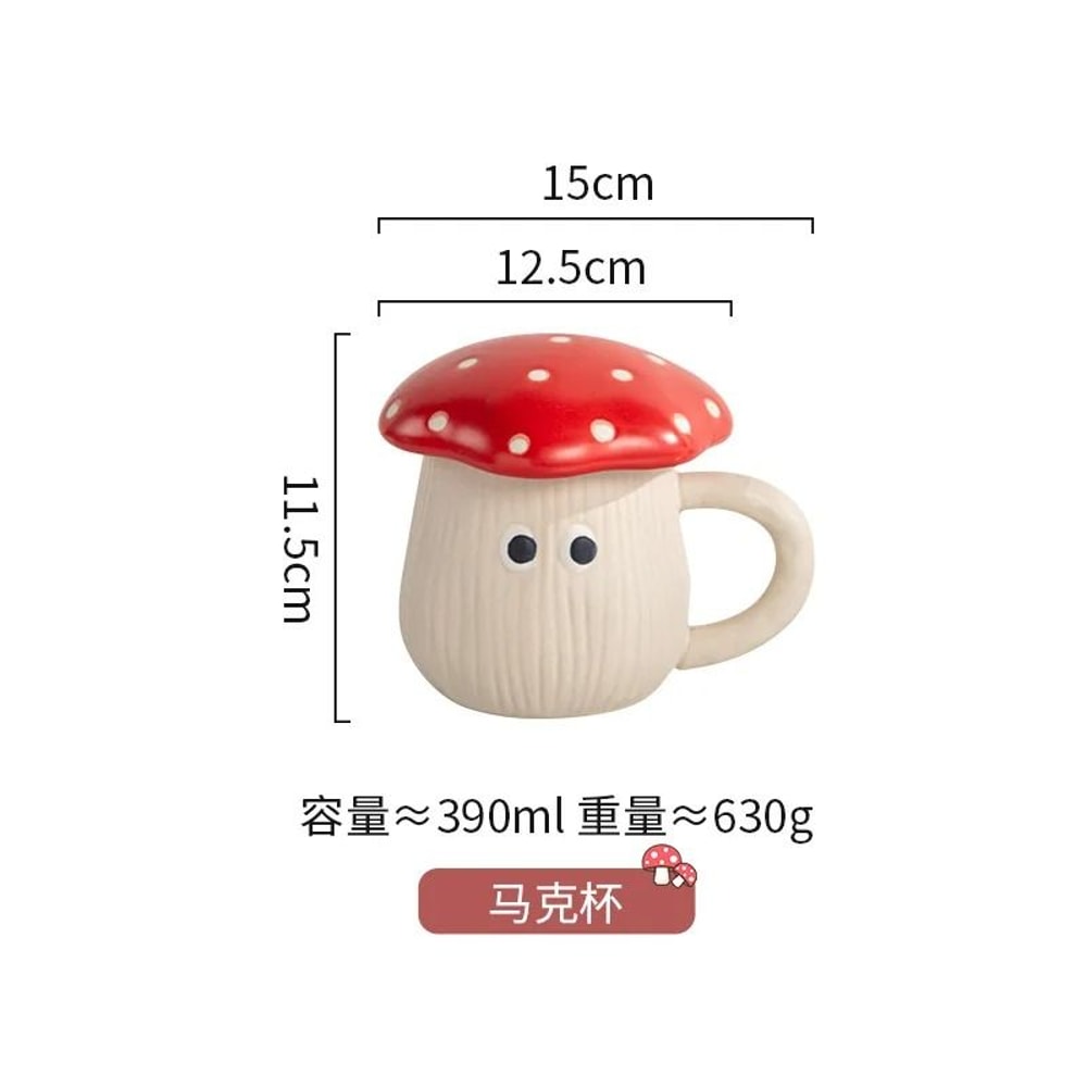 Creative Red Mushroom Ceramic Coffee Cup 6