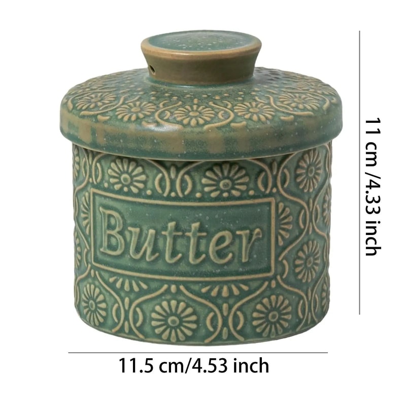 French Ceramic Butter Crock Countertop Storage 7
