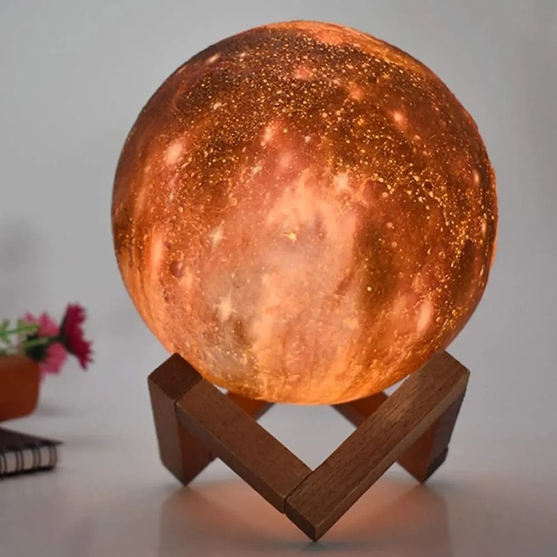 3D Printed Galaxy Moon Lamp Kids Night Light 3