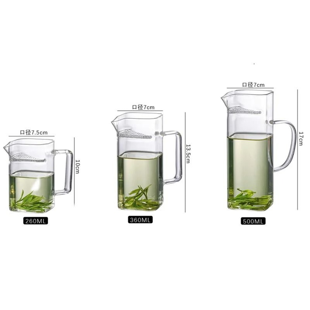 Square Mouth High Borosilicate Glass Tea Pitcher 1