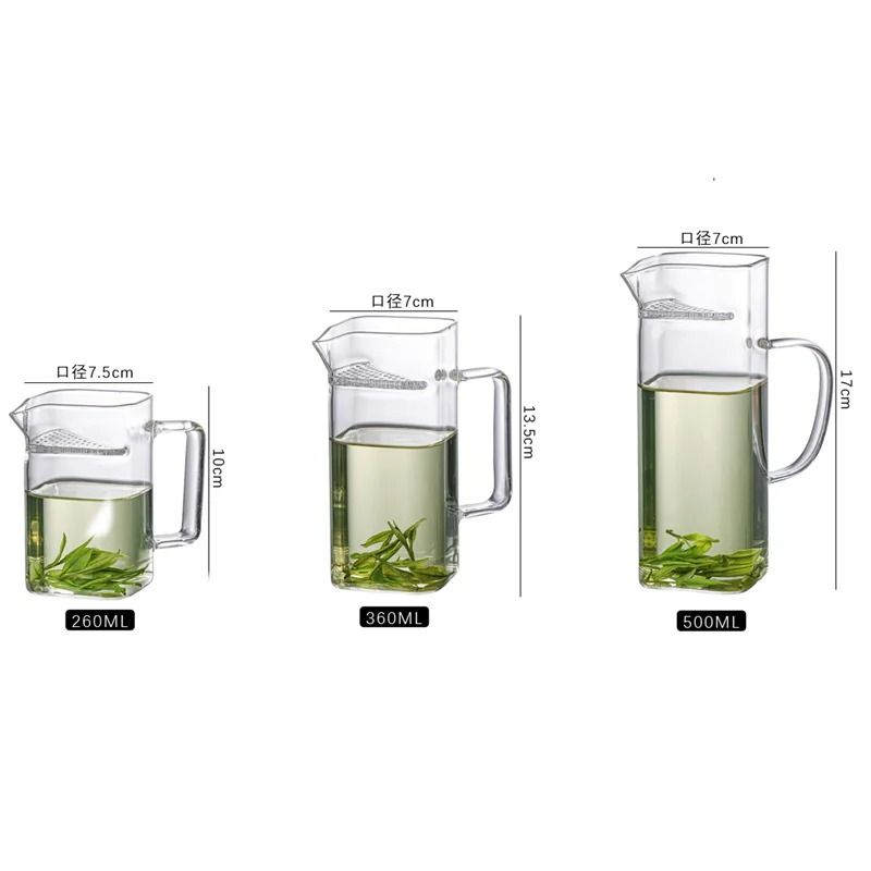 Square Mouth High Borosilicate Glass Tea Pitcher 1