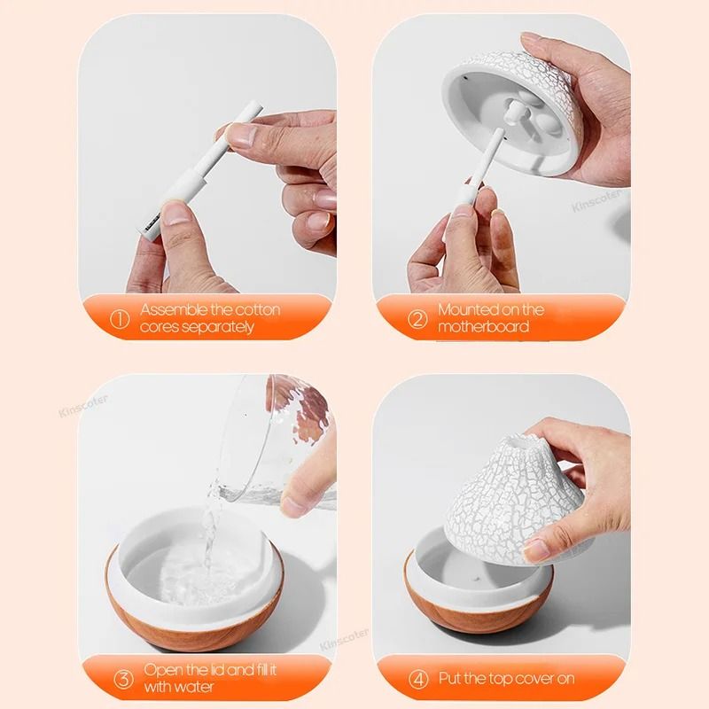 300ml Volcano Air Humidifier Desktop Mist Diffuser 6