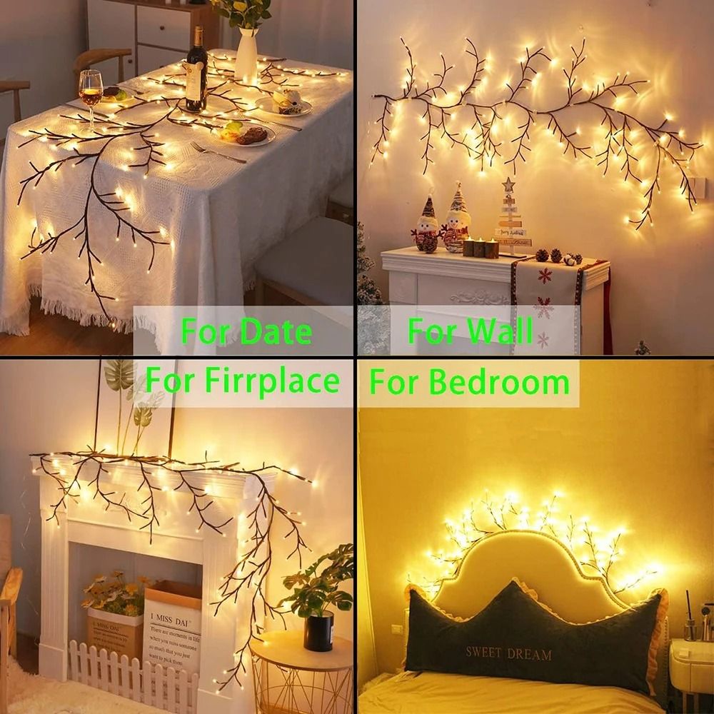 96LED Willow Vine Atmosphere Light Room Decoration 6