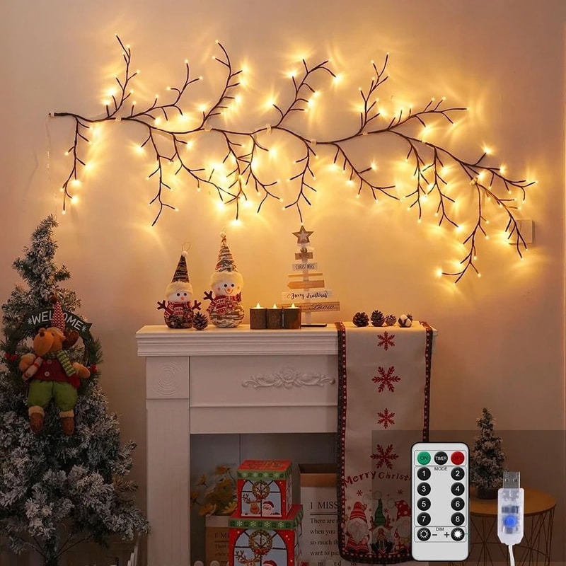 96LED Willow Vine Atmosphere Light Room Decoration 8
