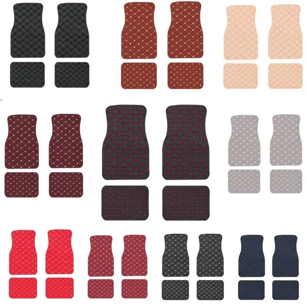 Luxury AllWeather Universal Car Floor Mats 4Piece Complete Interior Protection Set 2