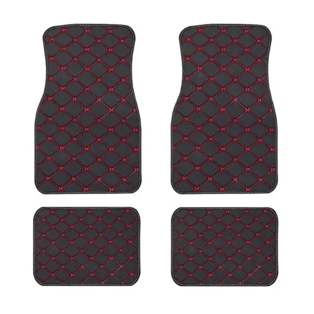 Luxury AllWeather Universal Car Floor Mats 4Piece Complete Interior Protection Set 5