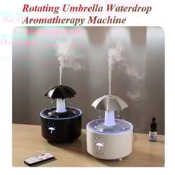 serene umbrella raindrop air humidifier – colorful mist & essential oil diffuser