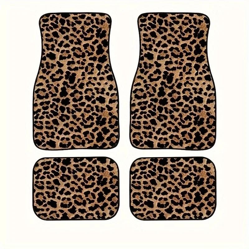 Bold Safari Universal Leopard Print Car Floor Mats 4Piece NonSlip Interior Shield 6