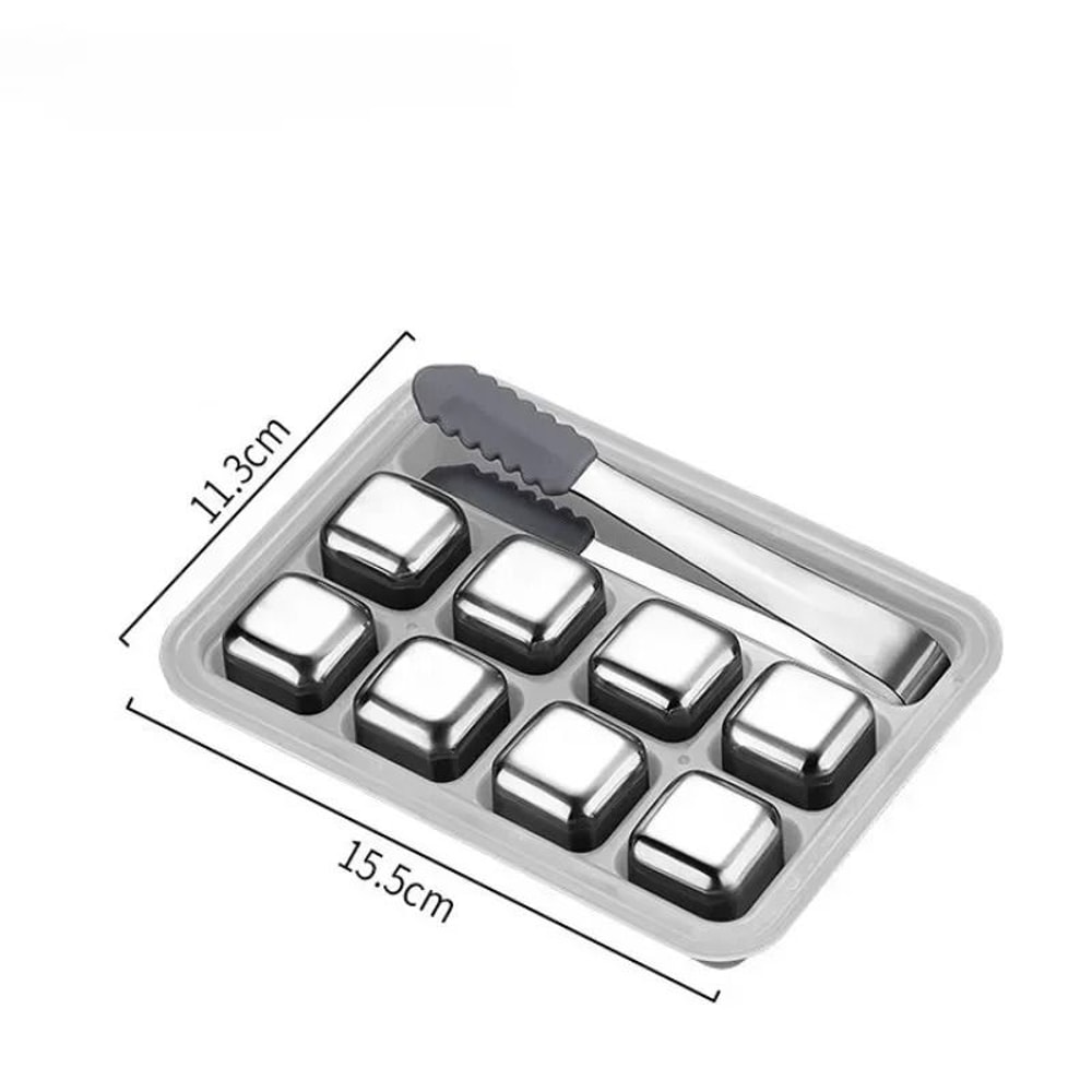 Chill Steel Reusable Whiskey Stones 6Piece Stainless Steel Ice Cube Set 5