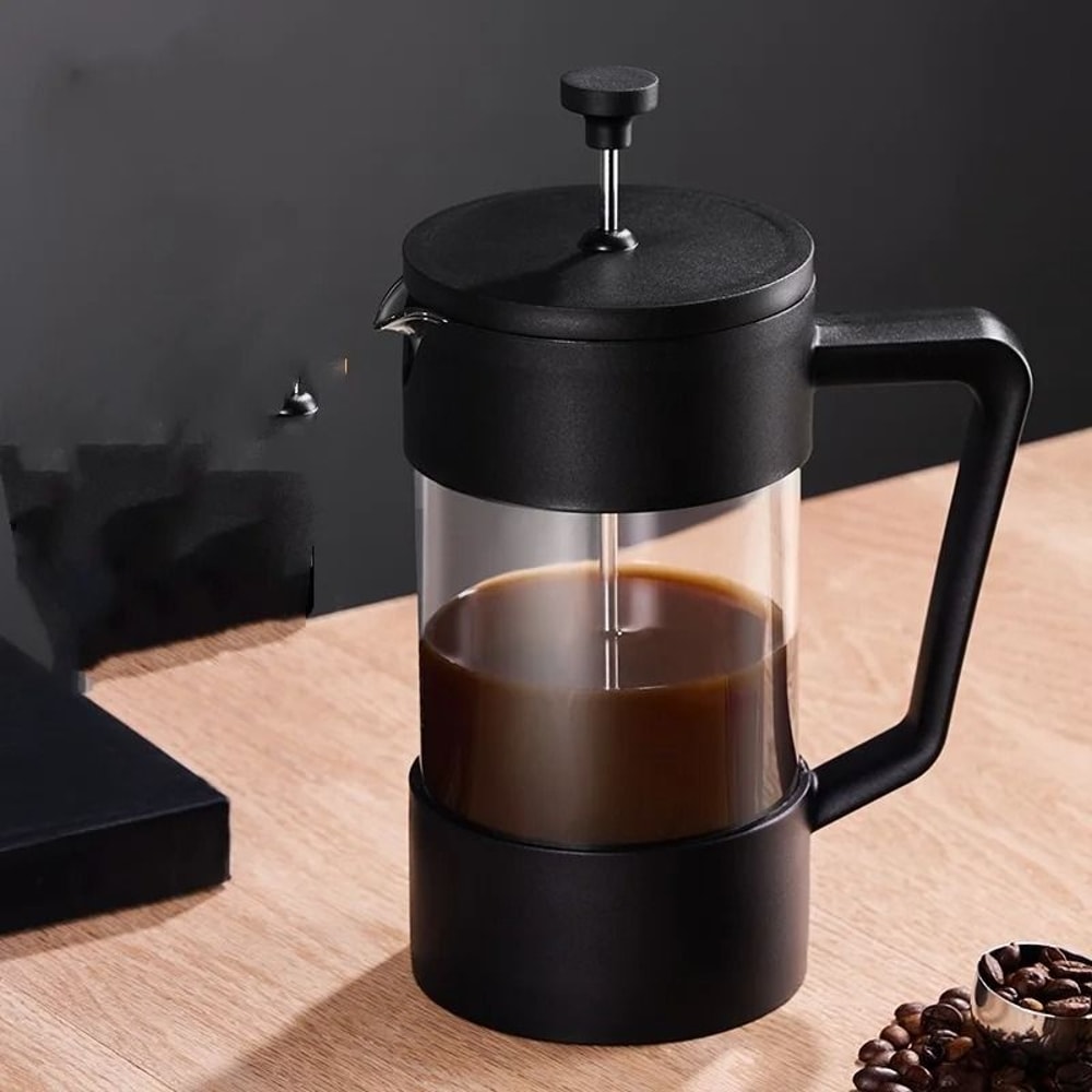 Glass French Press Coffee Maker HeatResistant Borosilicate Brew Pot 9