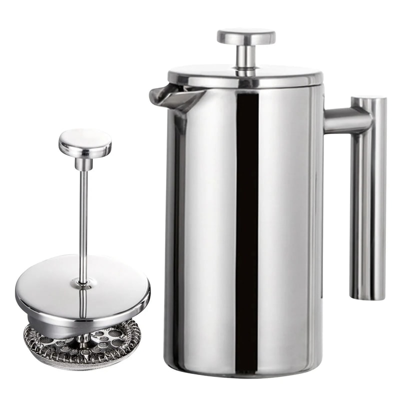 DoubleWalled Insulated French Press Premium Stainless Steel Coffee Maker 0