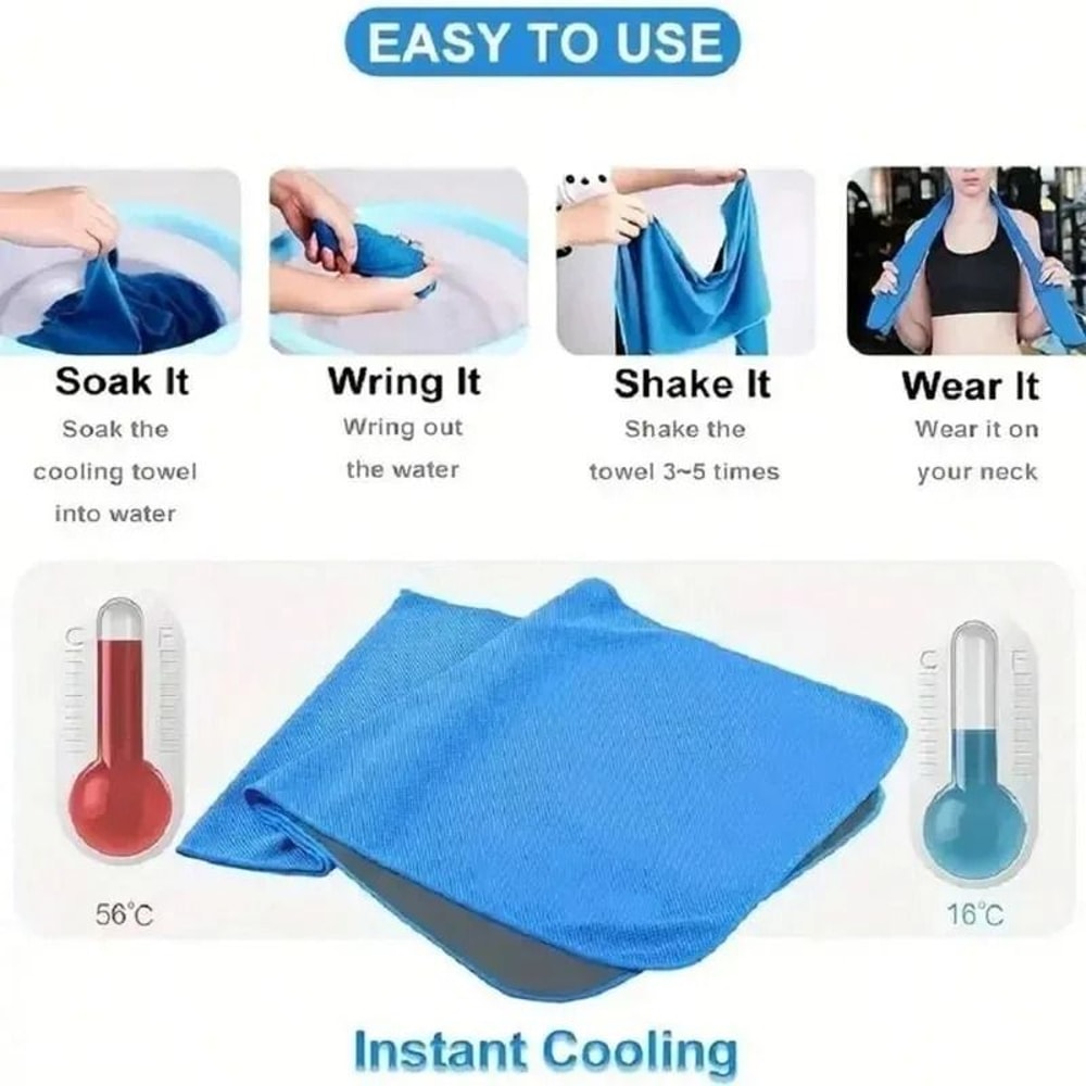Instant Chill Cooling Sports Towel Portable QuickDry Gym Yoga Towel 1