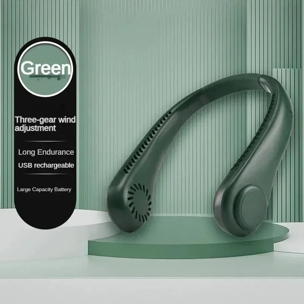 Mini Bladeless Neck Fan Portable 1200mAh Rechargeable Personal Cooler 8