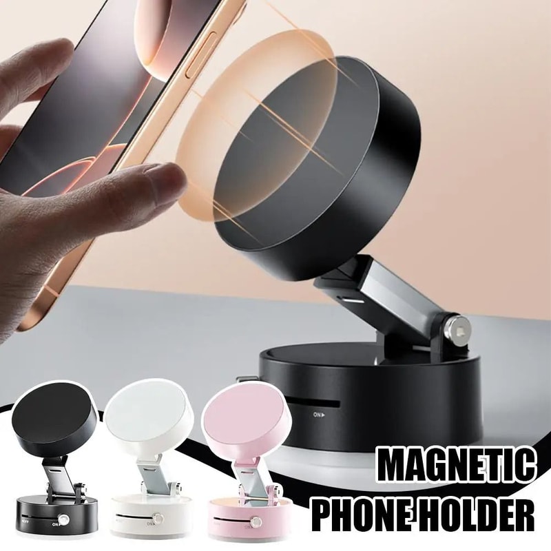 DoubleSided Magnetic Suction Phone Holder Foldable Vacuum Suction Mount 1