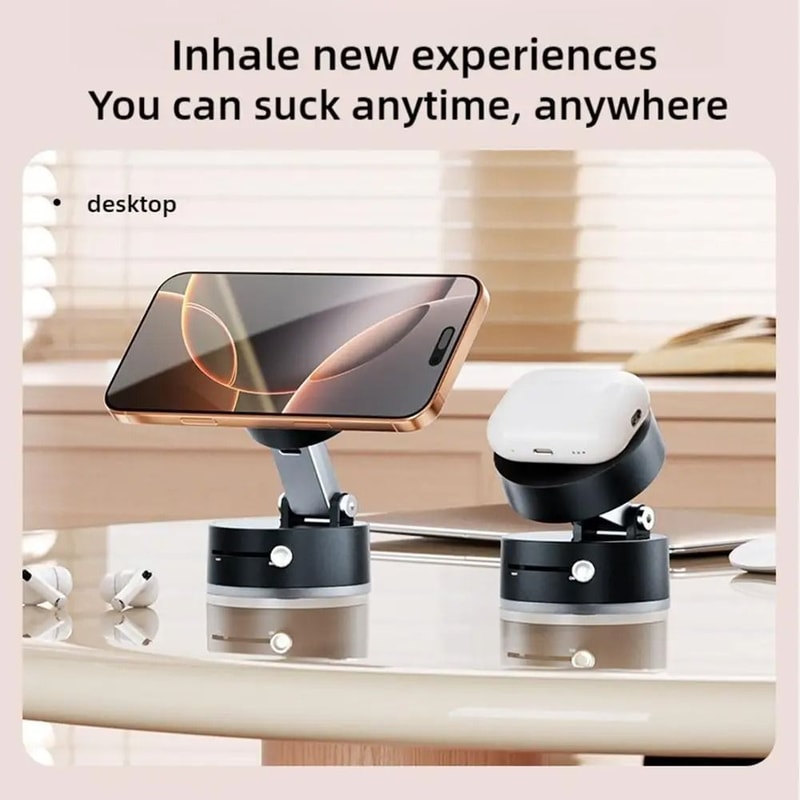 DoubleSided Magnetic Suction Phone Holder Foldable Vacuum Suction Mount 5