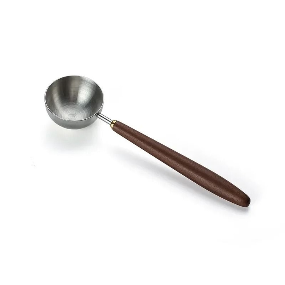 Walnut Handle Stainless Steel Coffee Scoop Premium 25ml Measuring Spoon 5
