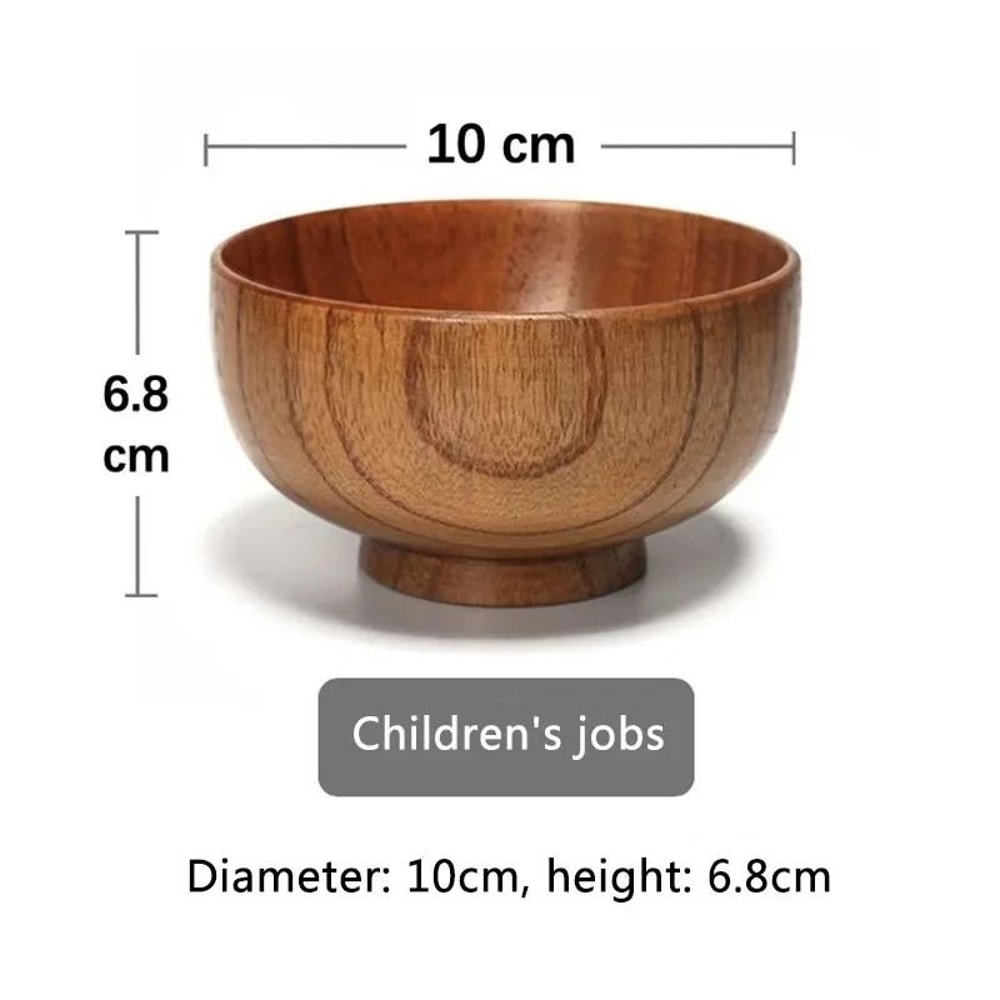 Artisan Japanese Wooden Bowl Handcrafted Natural Food Container 7