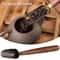 Ebony Wood Alloy Coffee Scoop Antique Style Tea Shovel Measuring Spoon 2