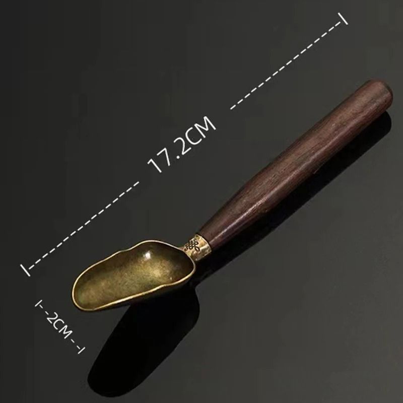 Ebony Wood Alloy Coffee Scoop Antique Style Tea Shovel Measuring Spoon 7