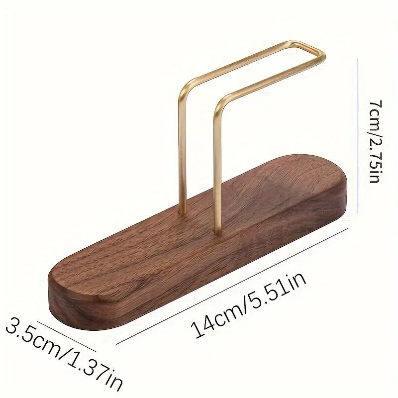 Walnut Brass Coffee Filter Holder Premium V60 Paper Storage Stand 5